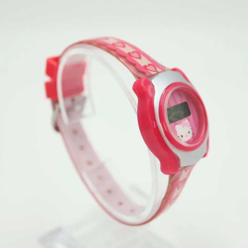 2 Hello Kitty Digital Watches Pair Sanrio Kids Pink Hearts with New Batteries